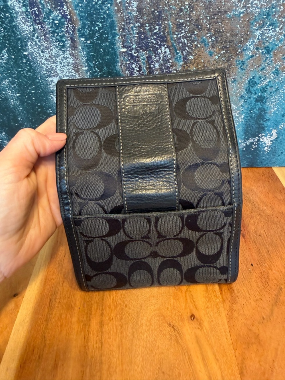 Coach 2010s Classic Signature Canvas Small Flap Wallet Black (GUC) - Picture 7 of 14